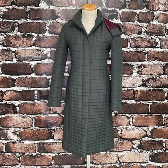 Armani Exchange Jackets & Blazers - Armani Exchange Quilted Coat - Dark Green and Burgundy